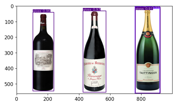 image of AI identifying materiall of wine bottle